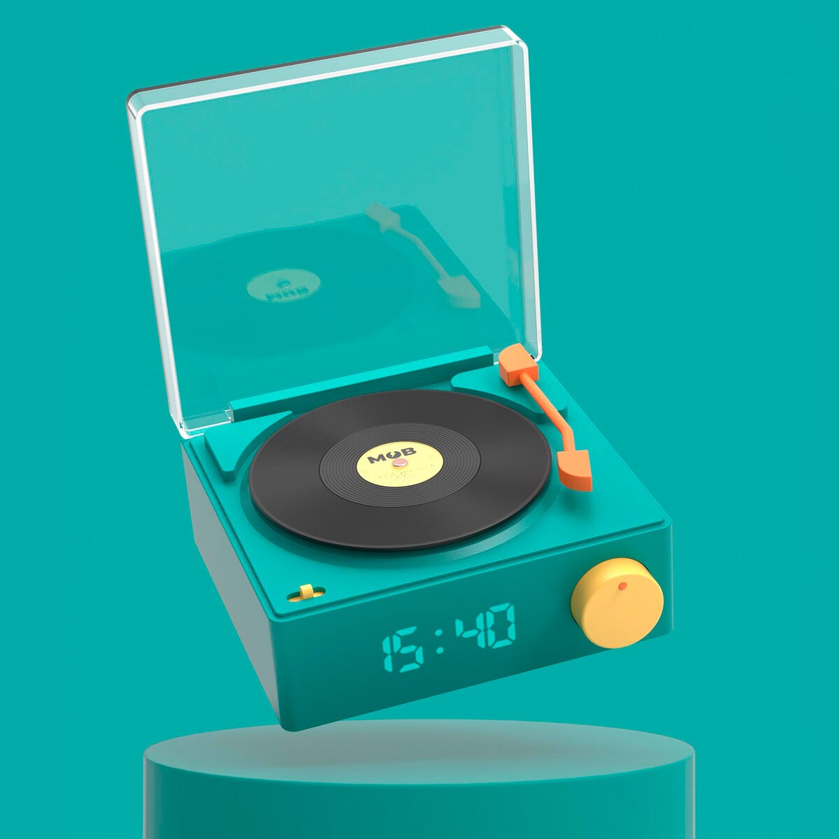 VELATEMOR Altavoz Estéreo Retro Con Luz Nocturna, Reloj, Sonido