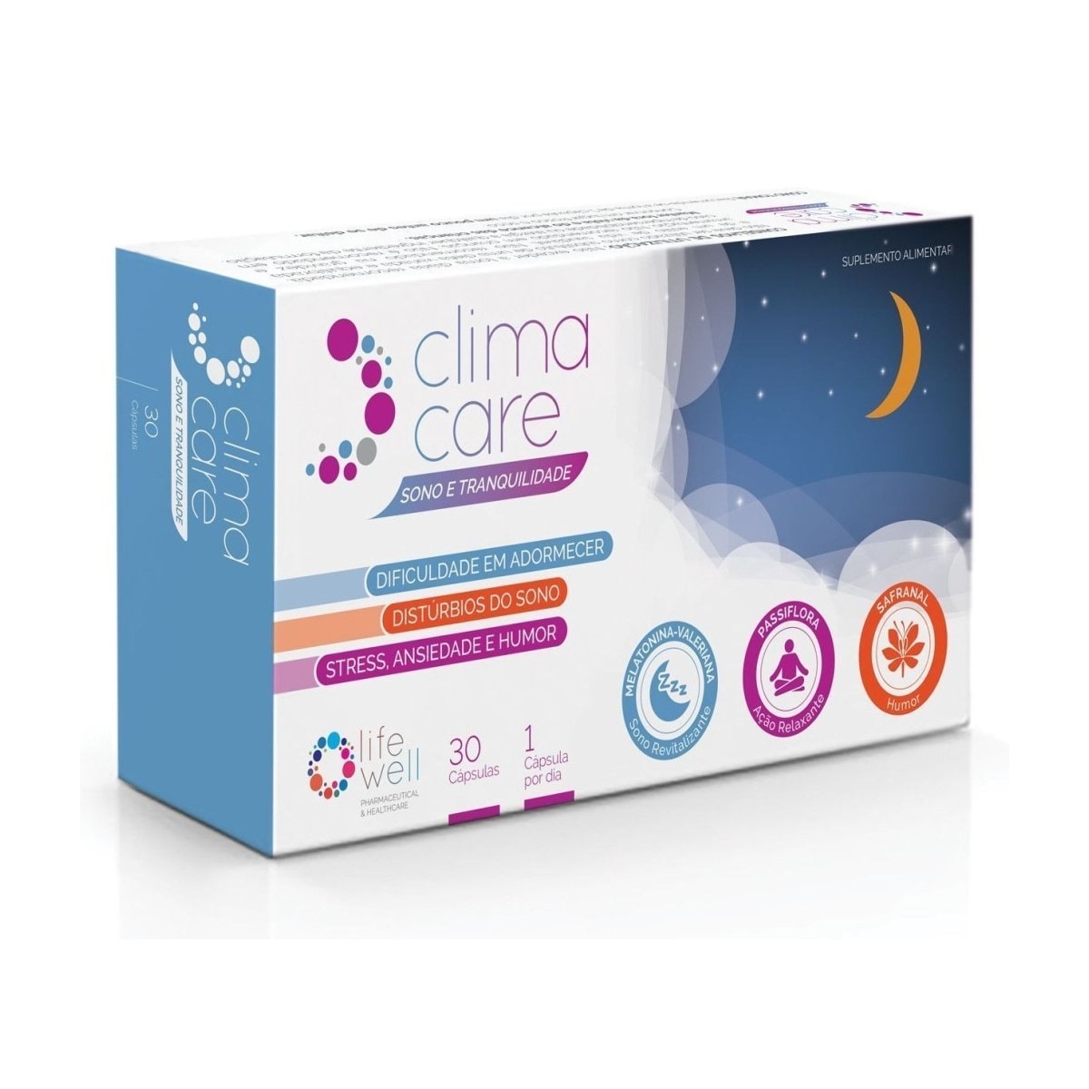 Imagem 0 de Suplemento Alimentar ClimaCare Sono e Tranquilidade - 30 Cápsulas