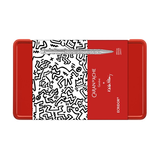 Imagem 0 de Conjunto de Caneta Esferográfica Ecridor Keith Haring com Estojo em Pele
