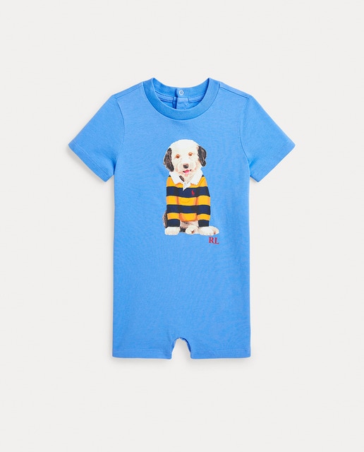 Imagen 0 de Pelele de bebé niño de algodón con perro