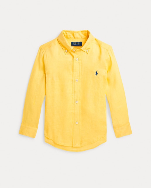 Imagen 0 de Camisa de niño de lino en amarillo