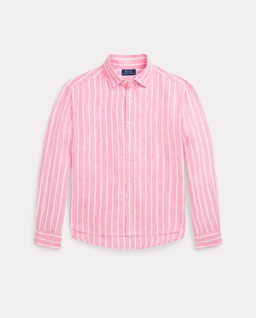 Imagen 0 de Camisa de niña de lino de rayas