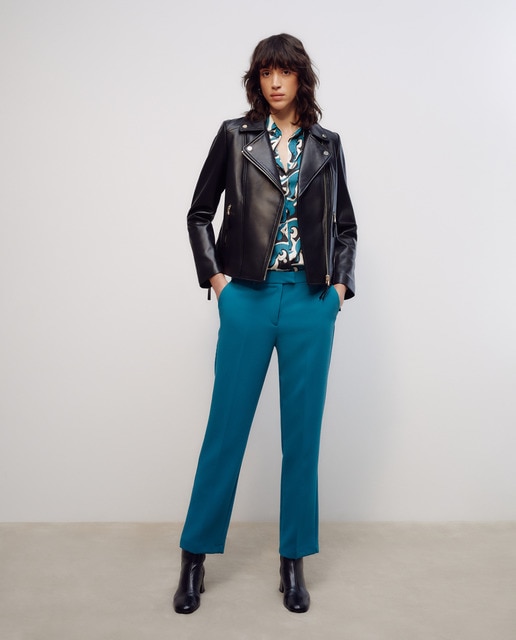 Imagen 0 de Cazadora biker de mujer piel