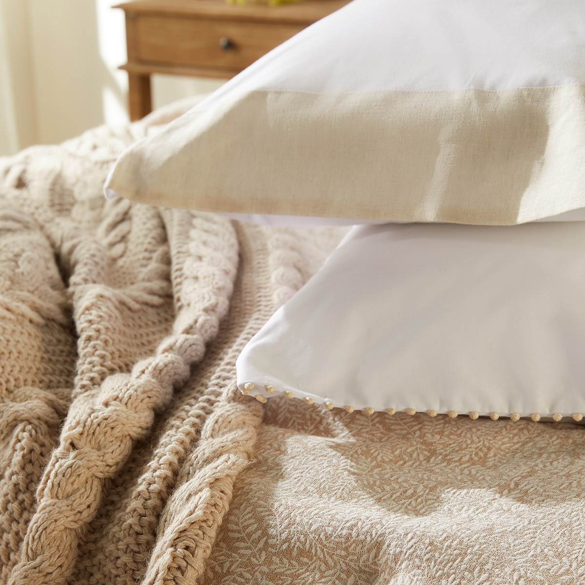 Conjunto de Capa de Edredão de Algodão Jolie Branco-8