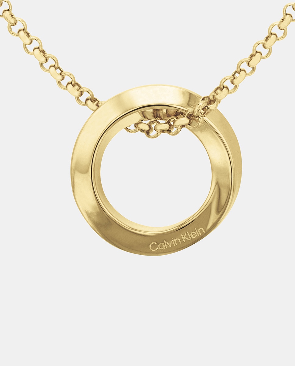 Collar Twisted Ring de acero dorado Oro-1