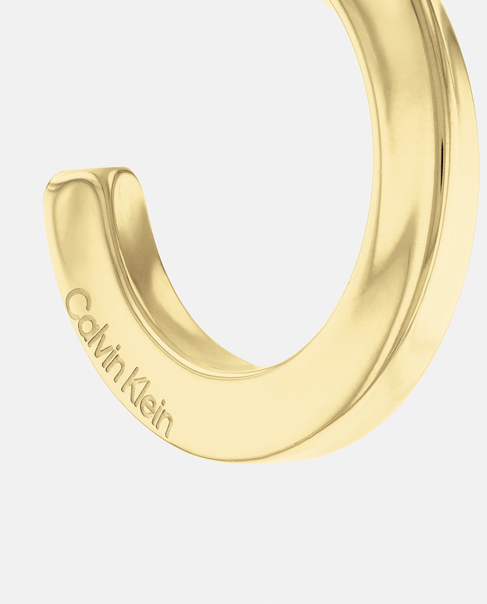 Pendientes Twisted Ring de acero dorado Oro-3