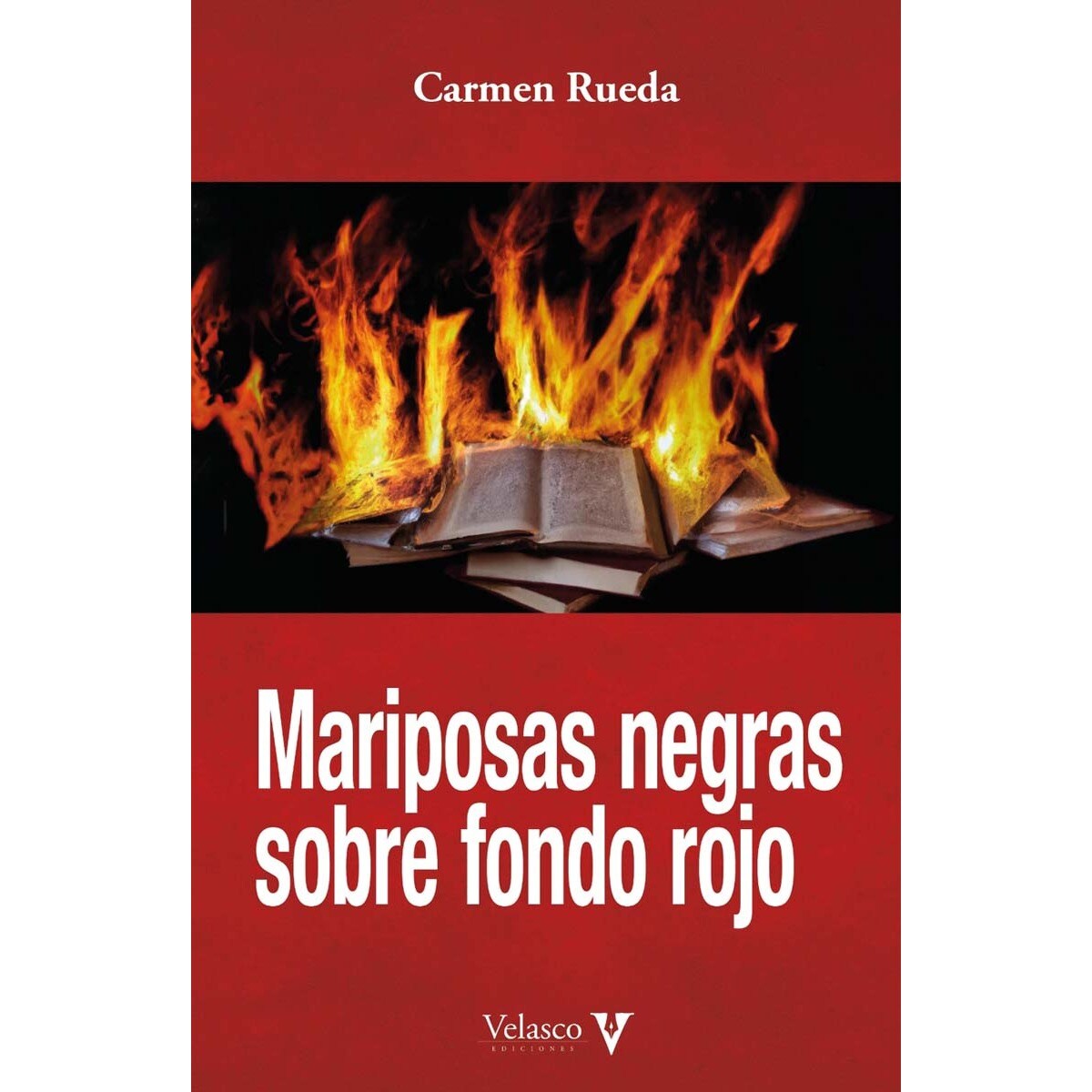 Mariposas negras sobre fondo rojo 1
