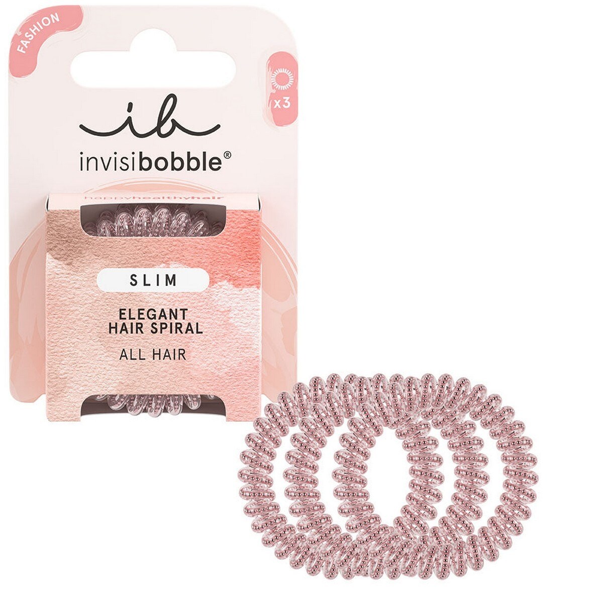Elástico de Cabelo Slim Pink Monocle - 3 uds. 1