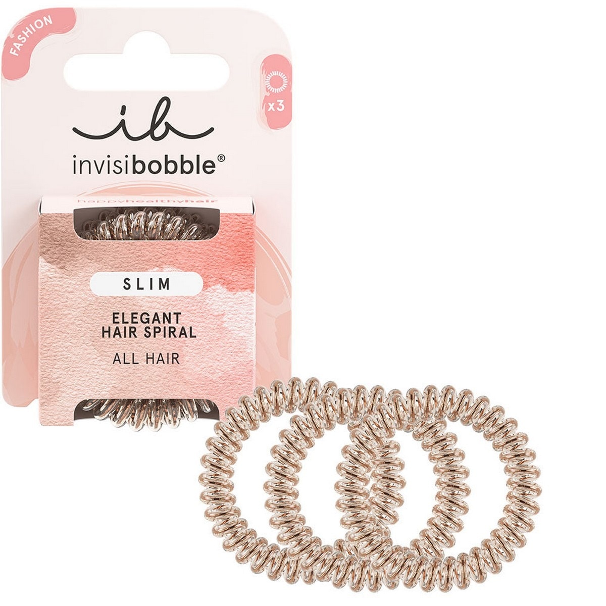 Elástico de Cabelo Slim Bronze and Beads - 3 uds. 1