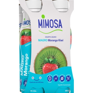 Iogurte Líquido Magro Morango e Kiwi Pack 4 embalagem 151 ml - Mimosa