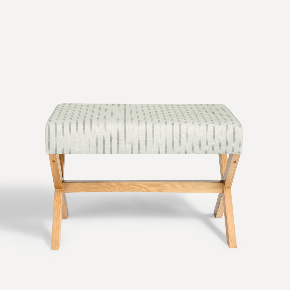 Banco de madera de pino tapizado 122 cm Porto El Corte Inglés Verde-2