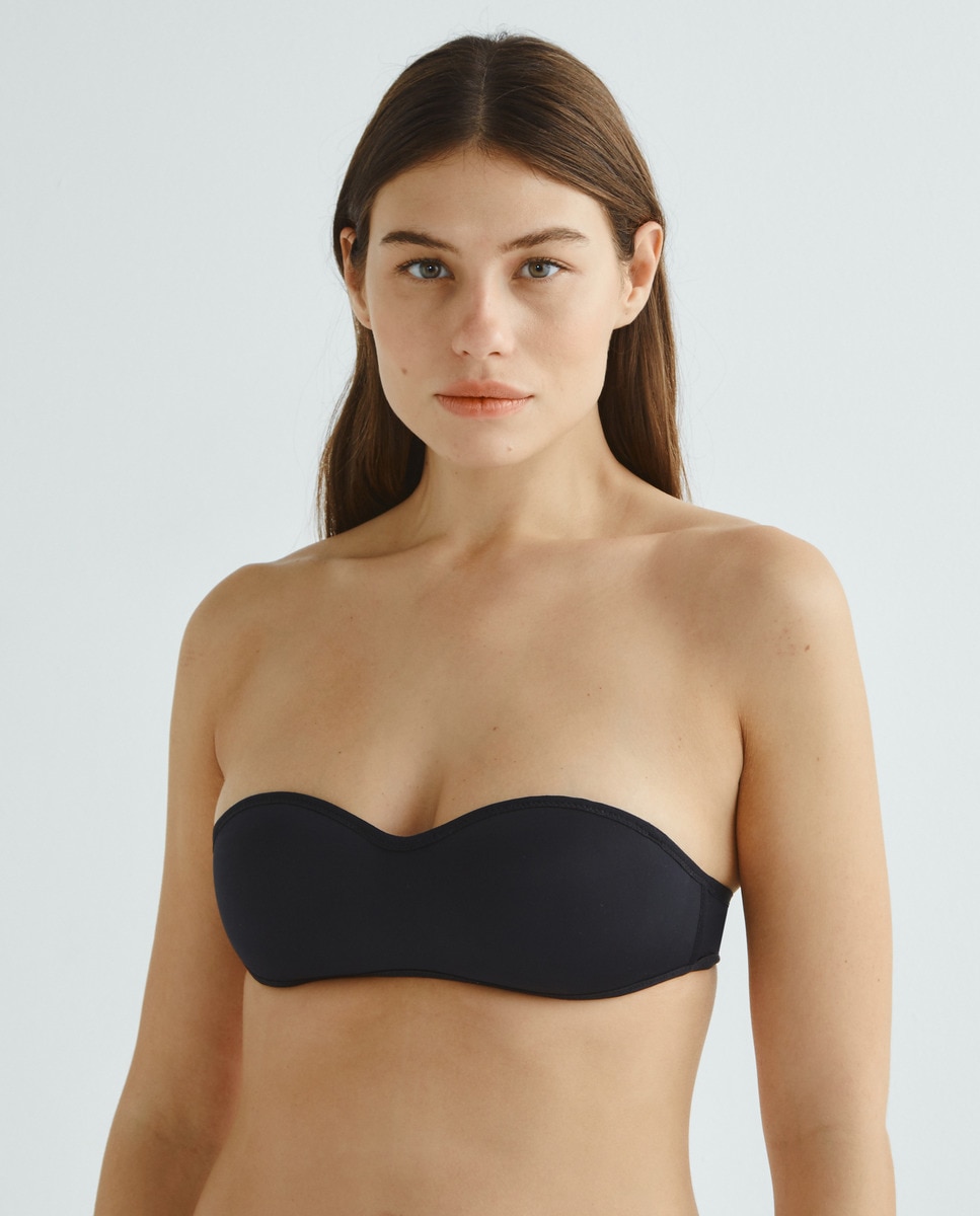 Sujetador preformado bandeau Negro-3