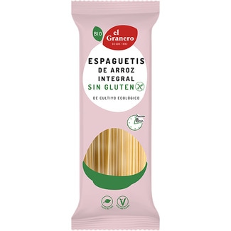 Bio espagueti de arroz integral ecológico y sin gluten envase 500 g - El Granero Integral