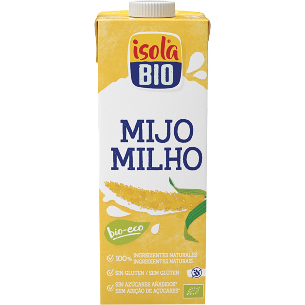bebida de mijo y sin azúcar ecológica y sin gluten envase 1 l