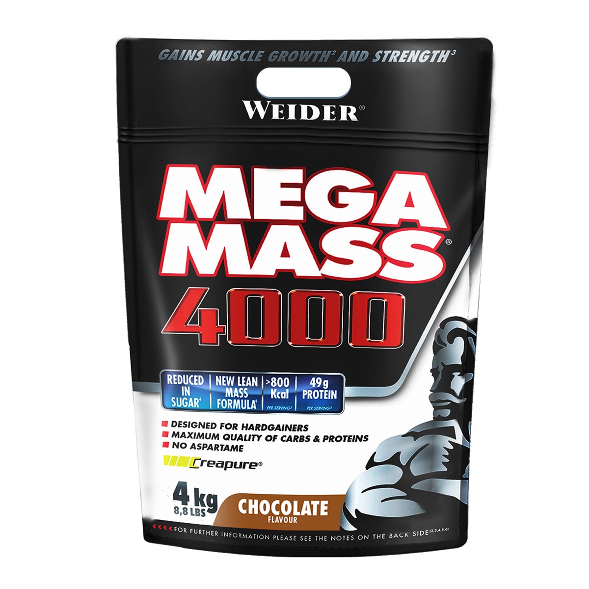 Aumentador de peso 4000 4 kg Sabor Chocolate Mega Mass 1
