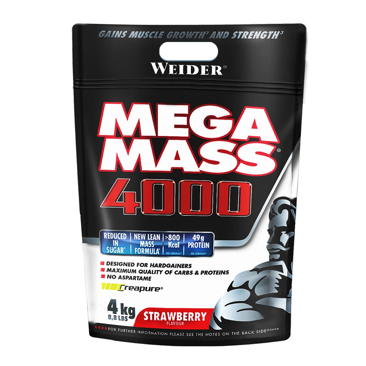 Aumentador de peso 4000 4 kg Sabor Morango Mega Mass 1