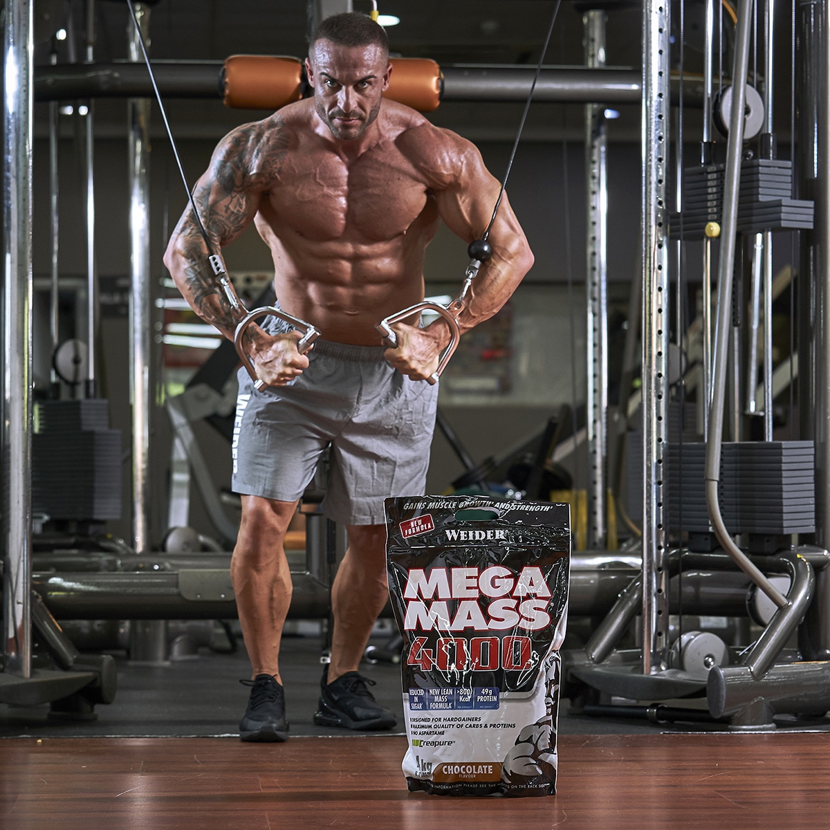 Mega Mass 4000 Sabor Baunilha 4 KG Weider Baunilha-4