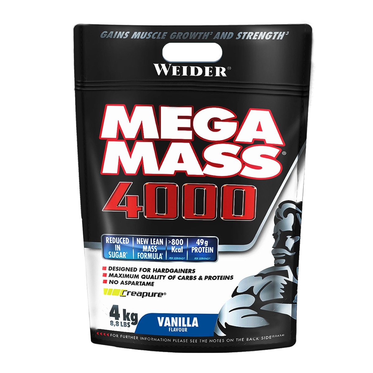 Mega Mass 4000 Sabor Baunilha 4 KG Weider Baunilha-1
