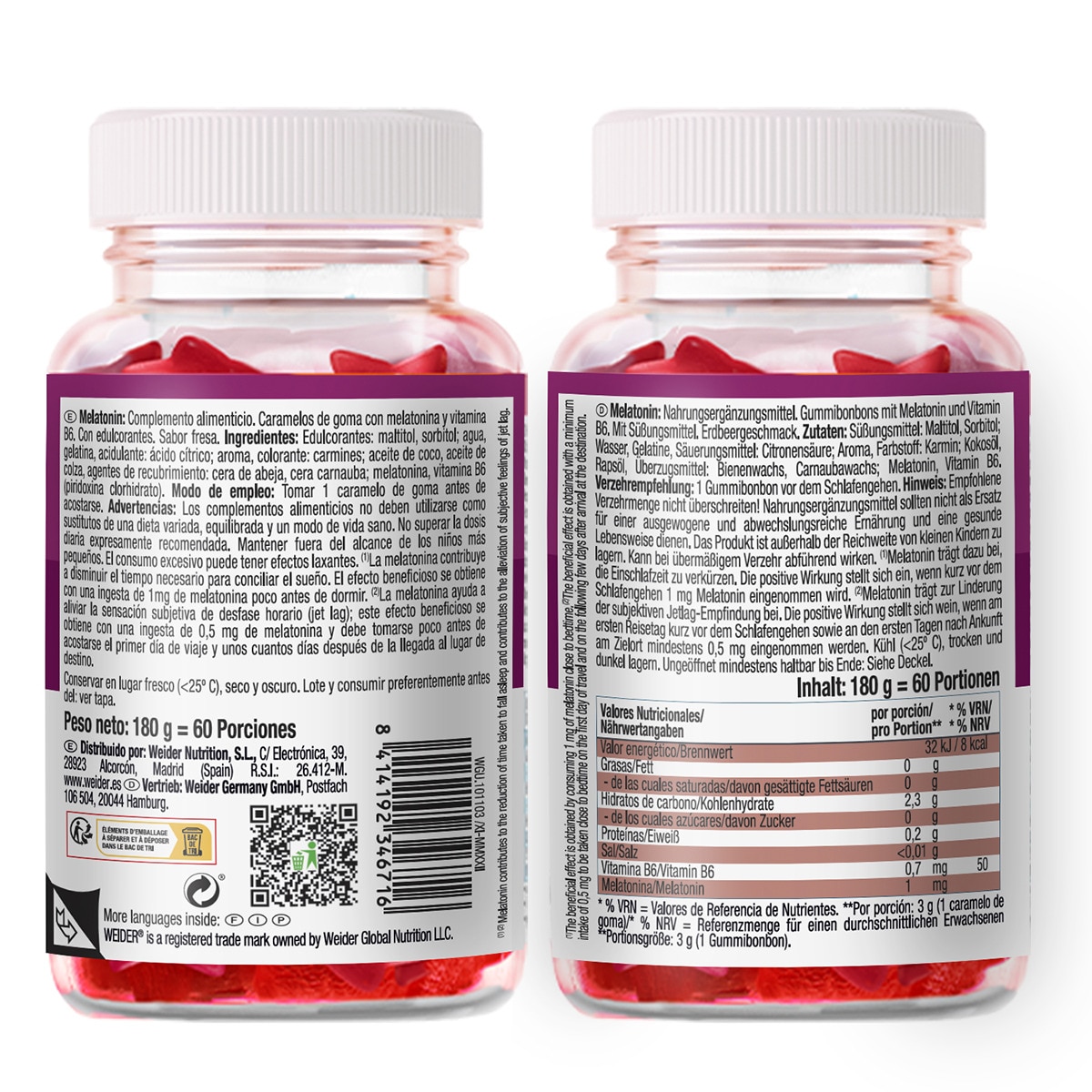 Frasco de Gomas Melatonin Morango-2