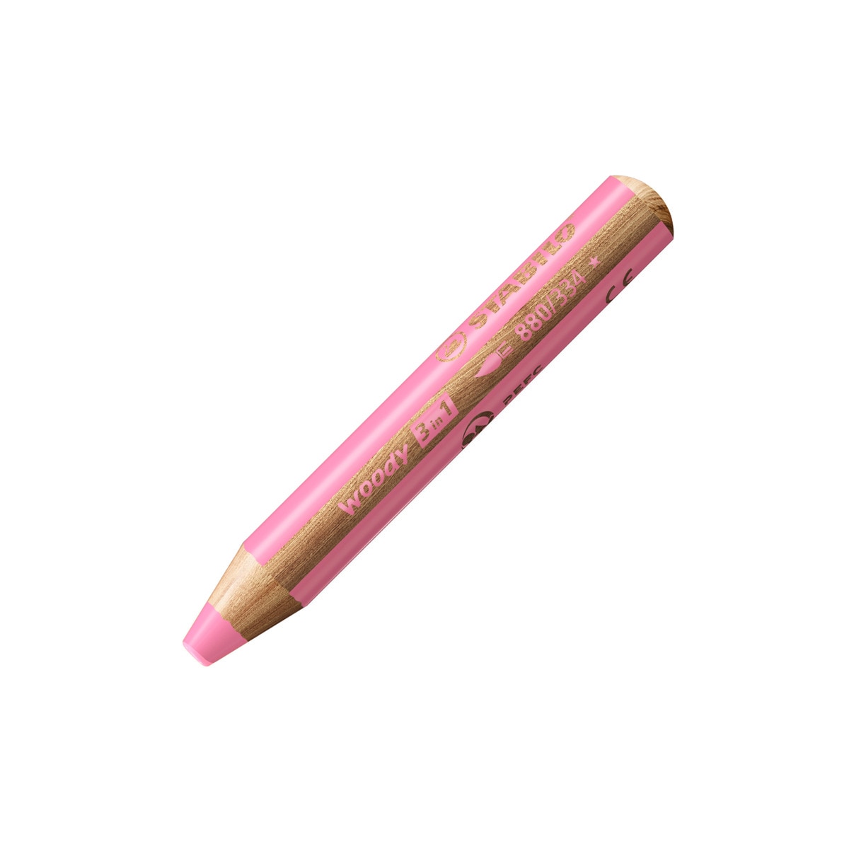 Lápiz Colorear Multiuso STABILO Woody 3 en 1 Rosa 1