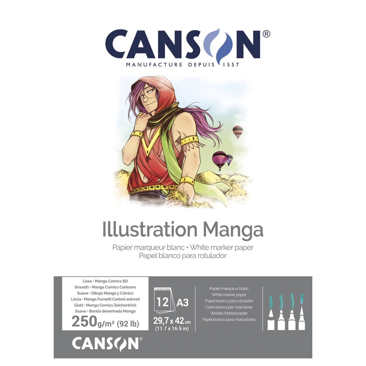 Imagen 0 de Bloc Encolado A3 12h. Canson Illustration Liso 250gr