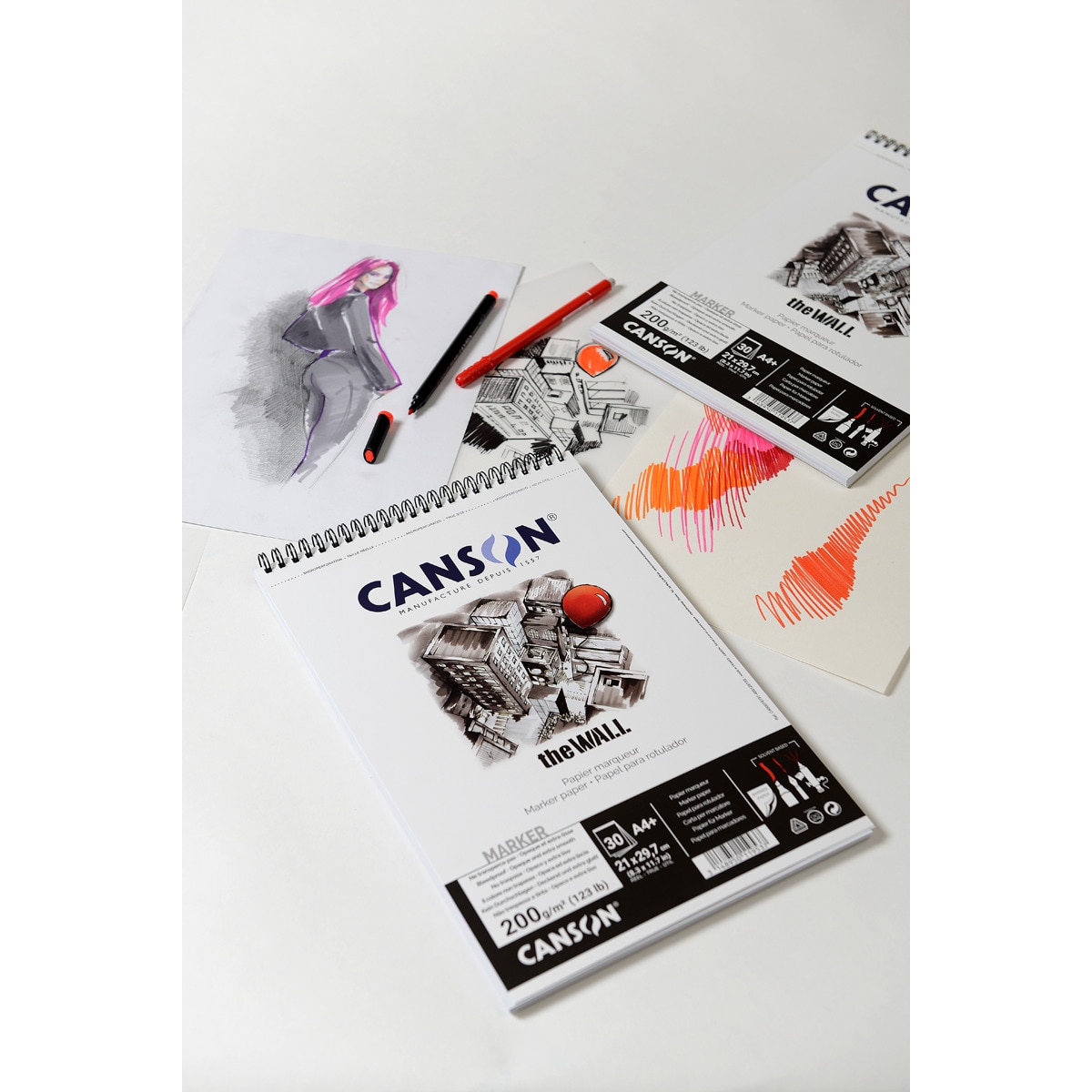 Album Espiral Microperforado, 30 Hojas, A4+, Papel Canson The Wall, Extraliso, 220g 2