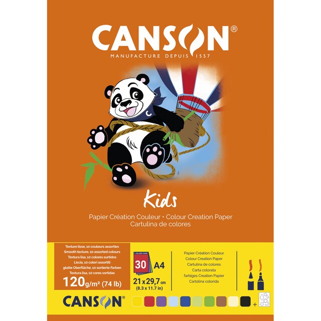 Imagen 0 de Bloc Enc 21x29,7 30H kids cartulina 120g Canson Multicolor