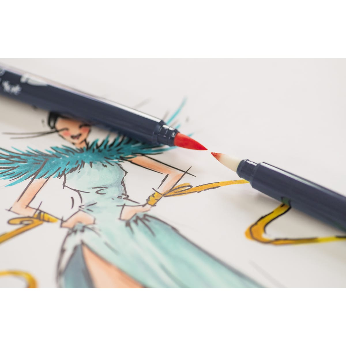 Set 6 rotuladores sketch marker doble punta base alcohol moda Goldfaber Faber-Castell Multicolor-3