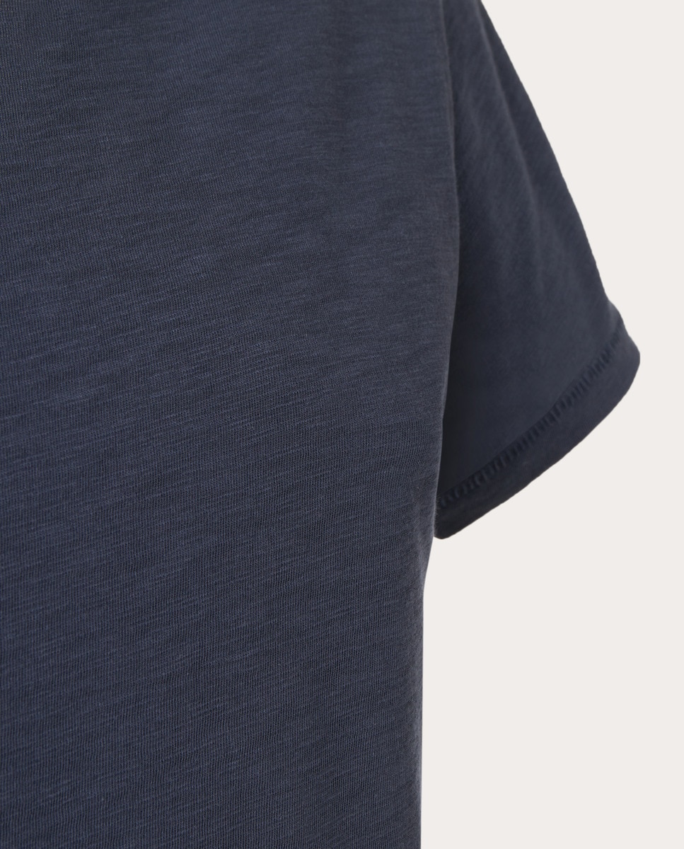 Camiseta de algodón Azul oscuro-4