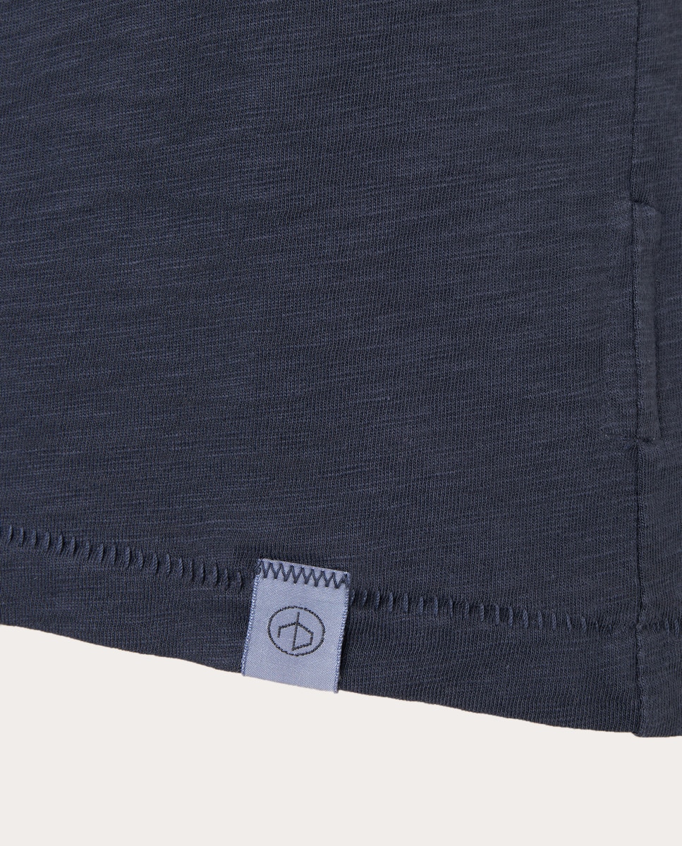 Camiseta de algodón Azul oscuro-3