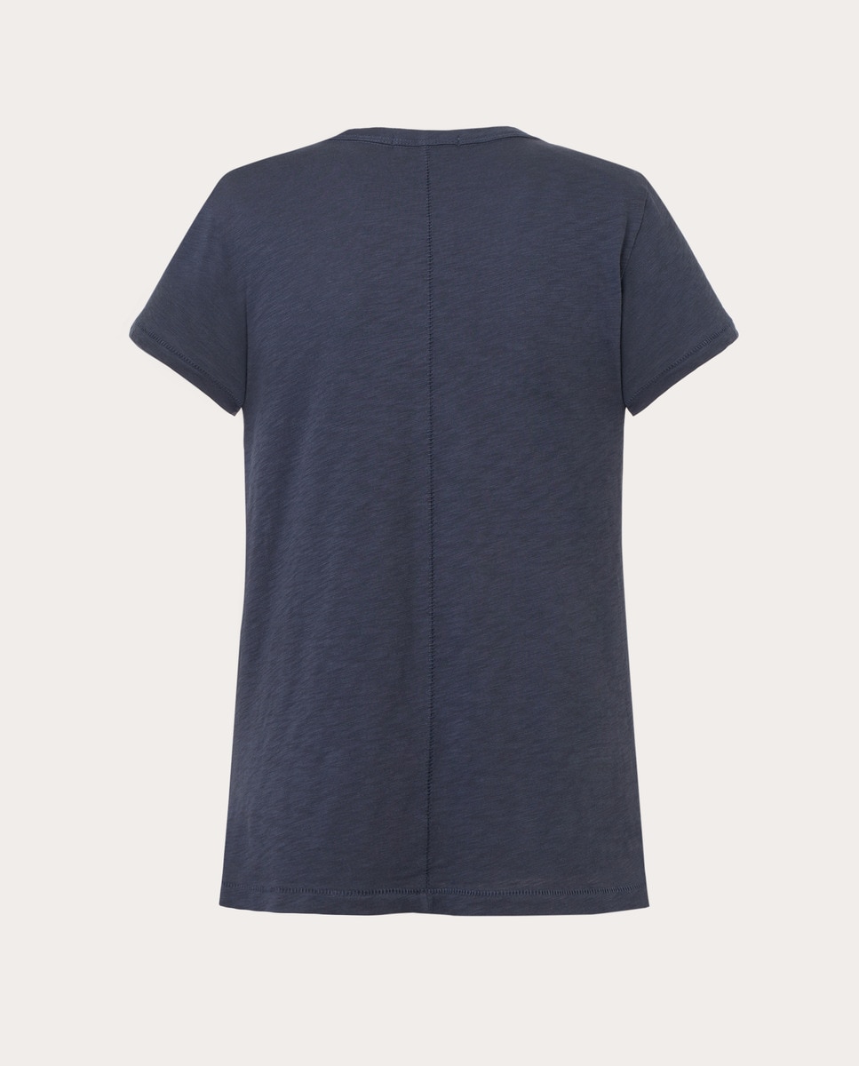 Camiseta de algodón Azul oscuro-2