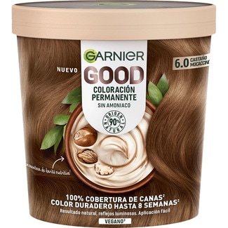 Good tinte Castaño Mocaccino nº 6.0 coloración permanente con manteca de karité tarro 1 unidad sin amoniaco - Garnier