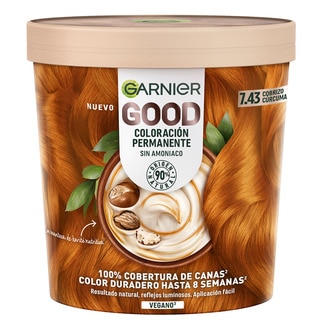 Good tinte Cobrizo Cúrcuma nº 7.43 coloración permanente con manteca de karité tarro 1 unidad sin amoniaco - Garnier