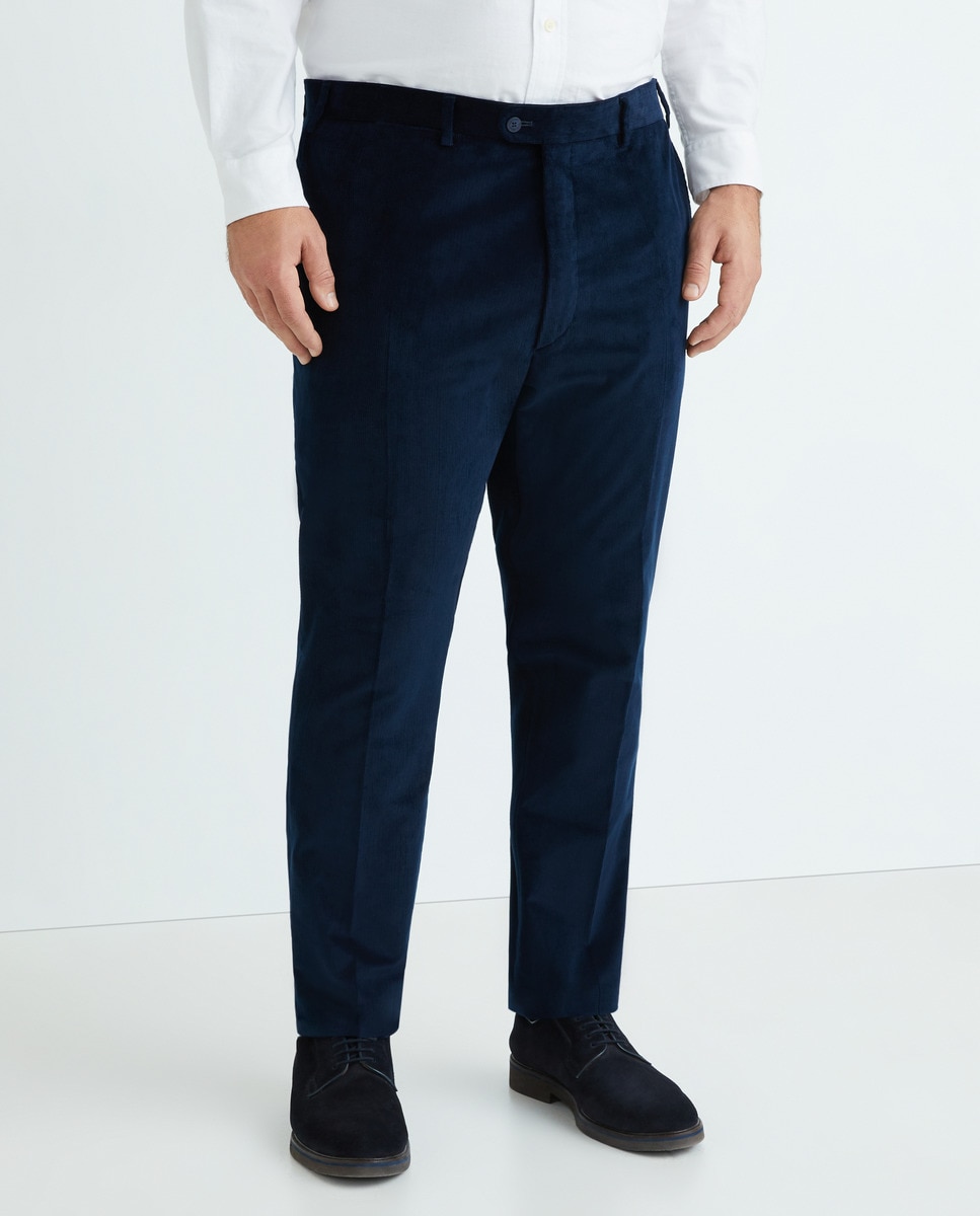 Pantalón hombre sport regular pana fina tallas grandes - Mirto - Azul marino Azul marino-2