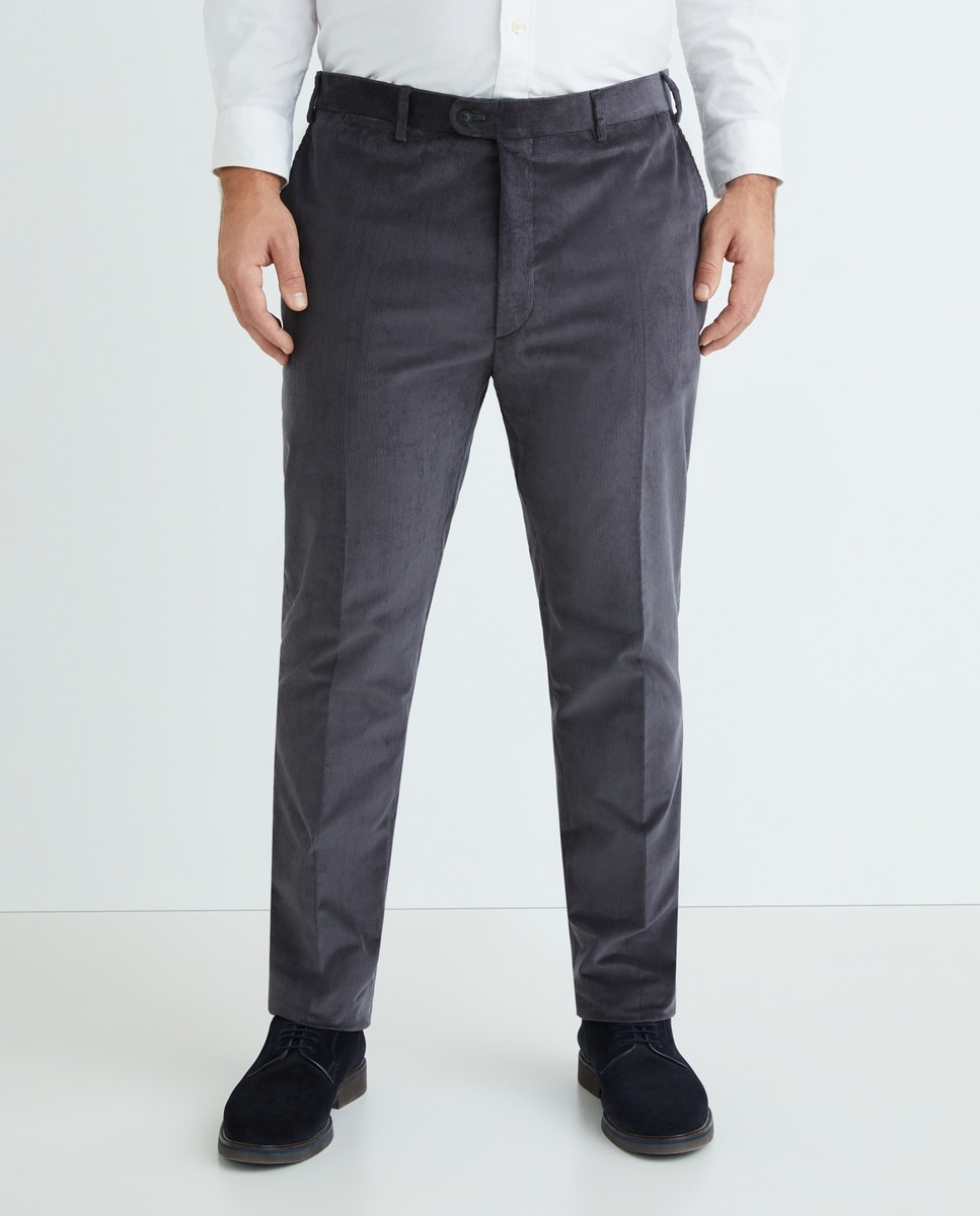 Pantalón hombre sport regular pana fina tallas grandes - Mirto - Gris Gris-2