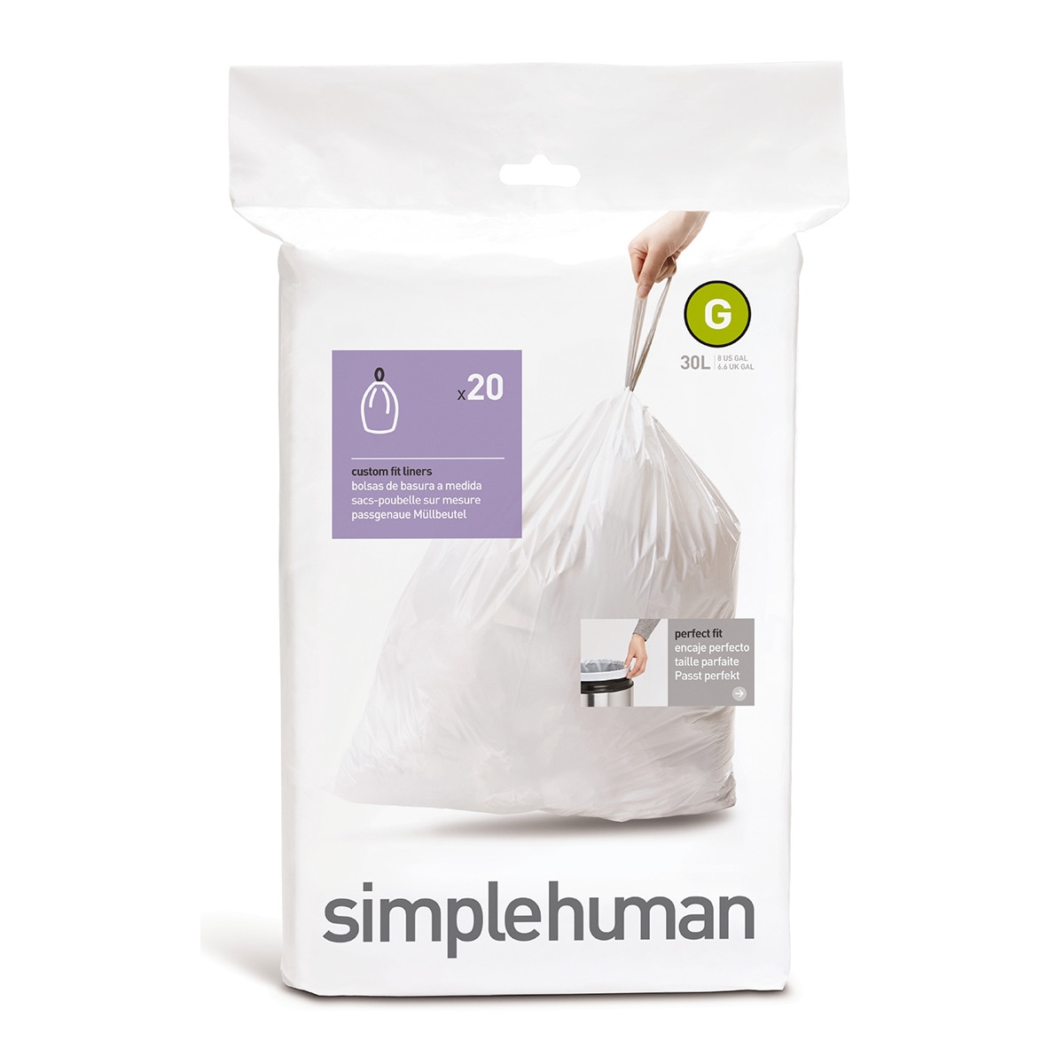 20 Sacos de Lixo G - 30 L Branco-1