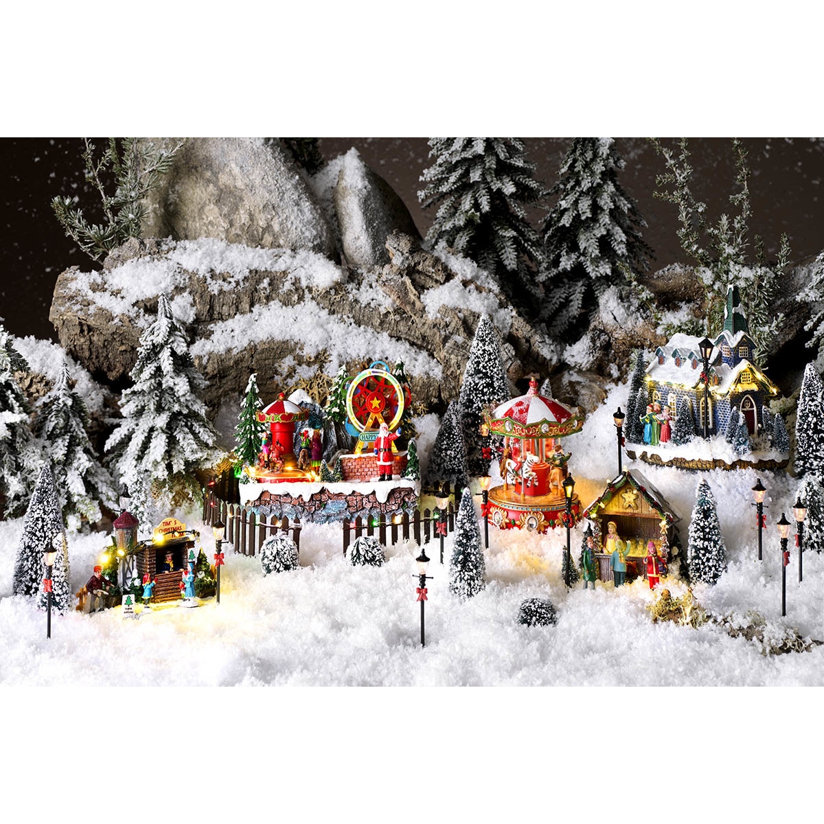 Set de 4 farolas con luz LED Belén Americano Navidad El Corte Inglés 5