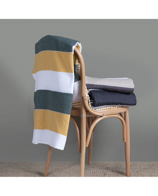 Imagen 0 de Colcha multiusos deskarao  180x260 cm Saura mostaza