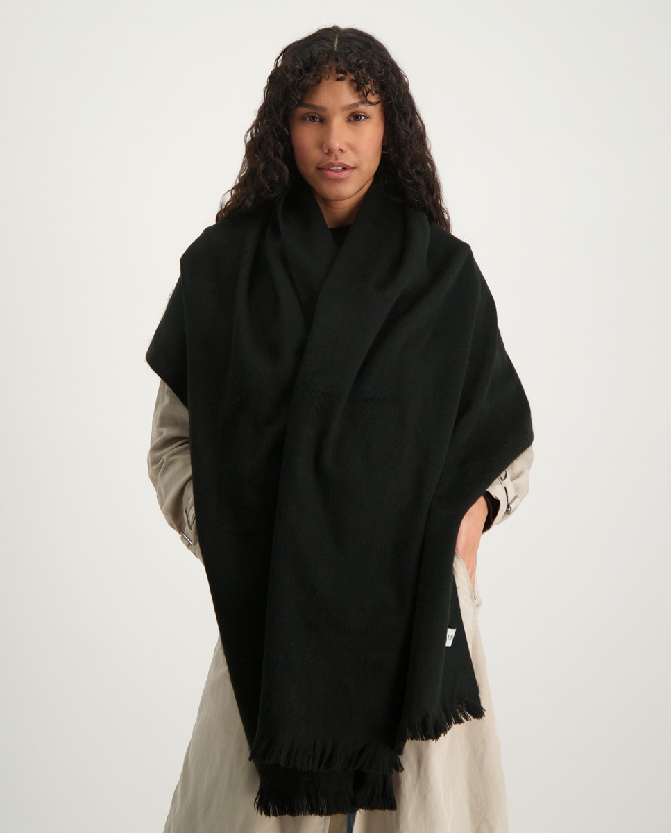 Cachecol Comprido em Mistura de Alpaca - Preto Preto-4