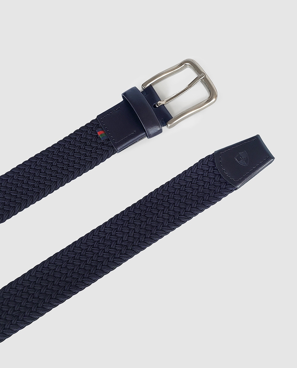 Cinto Entrançado Elástico - Castanho Azul-2