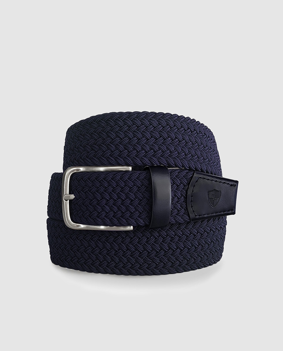 Cinto Entrançado Elástico - Castanho Azul-1