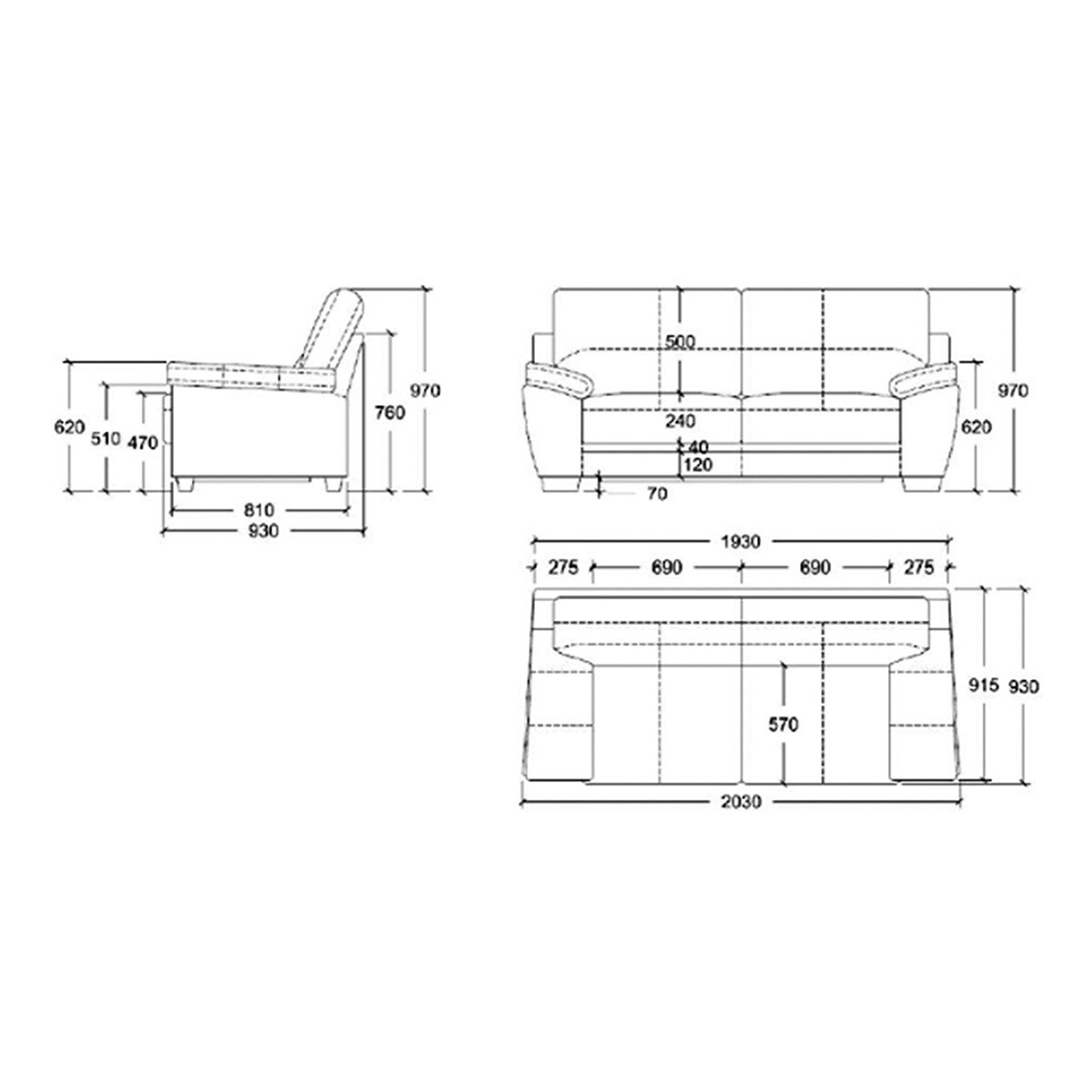 Sofá Estofado de 3 Lugares Aries Bege-6