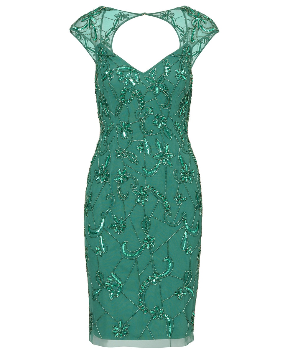 Vestido de Malha com Contas Verde-6