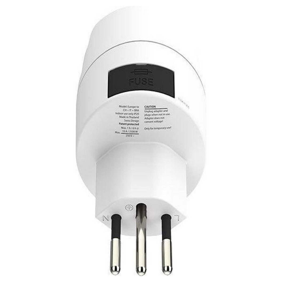 Adaptador de Viagem Skross Europa para Suíça, Itália e Brasil Branco-3