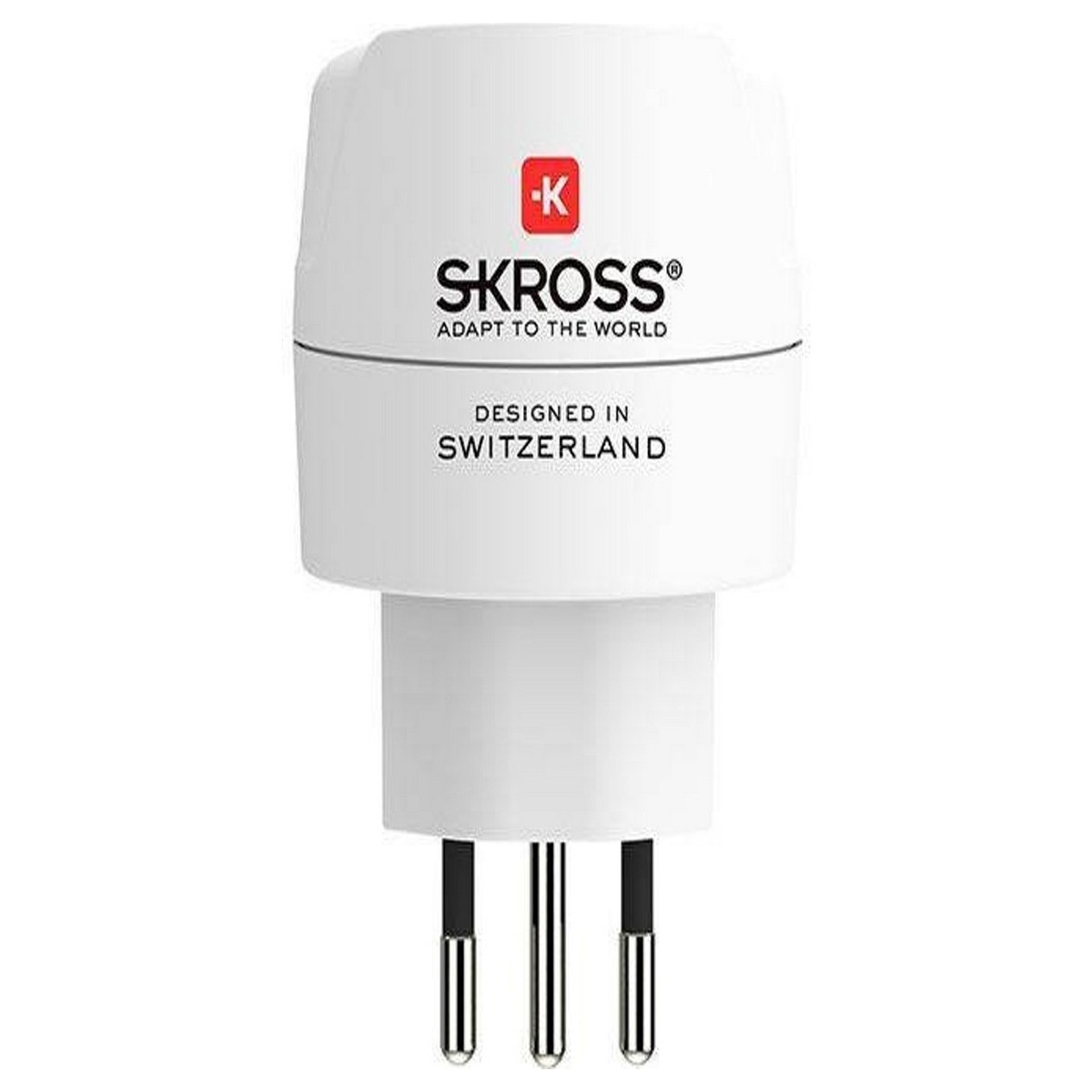 Adaptador de Viagem Skross Europa para Suíça, Itália e Brasil Branco-1