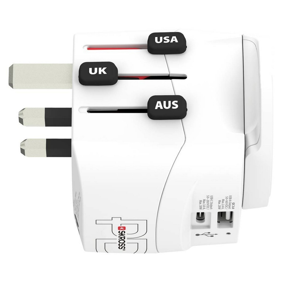 Adaptador de Viagem Skross Pro Light Usb World 30W PD Branco-3