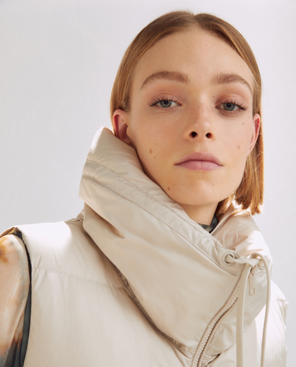 Colete Blusão Acolchoado Bege-7