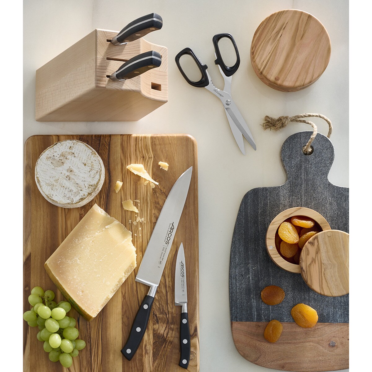 Tábua de Cortar Retangular Mármore e Madeira de Acácia Preto-4