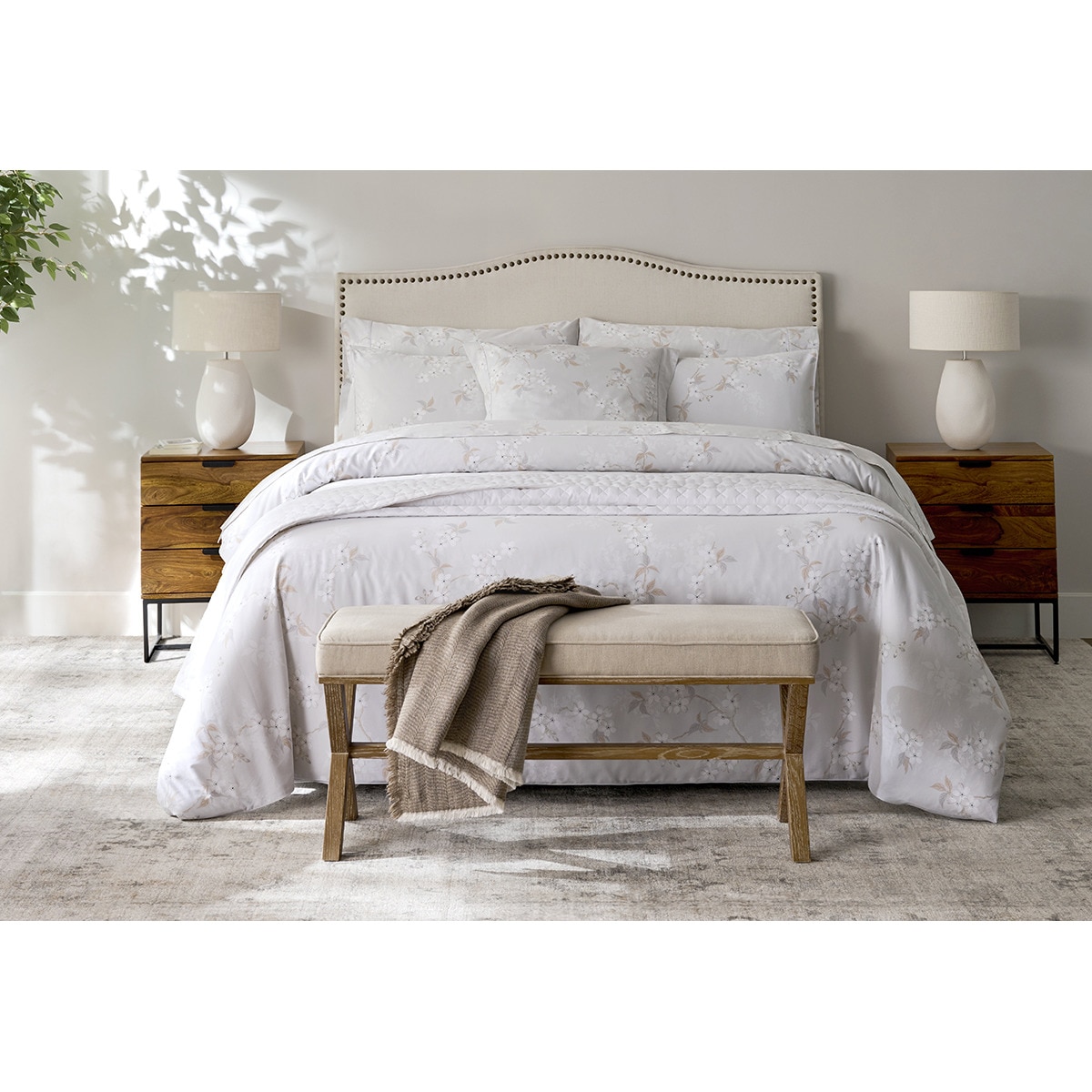 Candeeiro de Mesa Agave em Cerâmica Branco-4