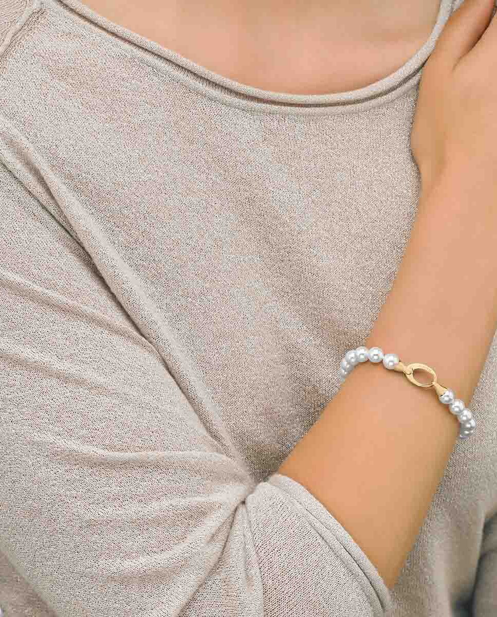 Pulseira de Pérolas - Branco Branco-2